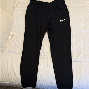 Nike Men's Black Joggers with White Swoosh